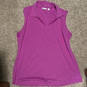 Lady Hagen purple Orchid vneck sleeveless Golf polo Size XL